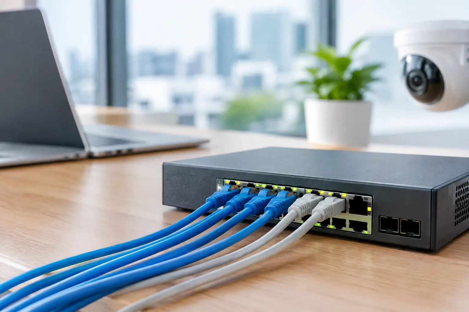 Funciones de un switch PoE para redes de trabajo