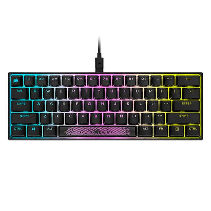 TECLADO GAMING RGB CORSAIR K65 MINI MECÁNICO ALÁMBRICO USB INGLÉS SWITCH PLATEADO CH-9194014-NA
