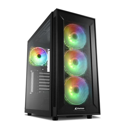 CASE GAMING RGB SHARKOON TG6M MID TOWER VENTILADORES 4 DE 120MM CON VIDRIO LATERAL Y MALLA FRONTAL 4044951032136