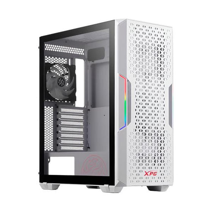 CASE GAMING RGB XPG STARKER AIR MID TOWER VENTILADORES 2 DE 120MM  Y MALLA FRONTAL STARKERAIR-WHCWW