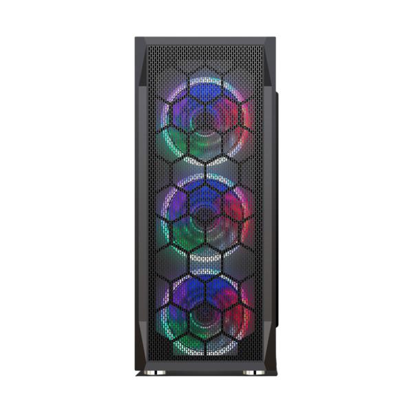 CASE GAMING RGB  EAGLE WARRIOR CG08Z3RA002C MID TOWER VENTILADORES 3 DE 120MM CON VIDRIO LATERAL Y MALLA FRONTAL