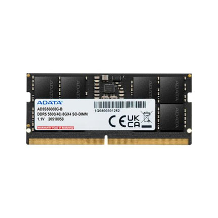 MEMORIA RAM PARA LAPTOP 8GB ADATA AD5S56008G-S DDR5 5600MHZ CL46 1.1V