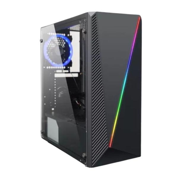 CASE GAMING RGB EAGLE WARRIOR CG05AKRA001C MID TOWER SIN VENTILACIÓN INCLUIDA CON VIDRIO LATERAL Y MALLA FRONTAL