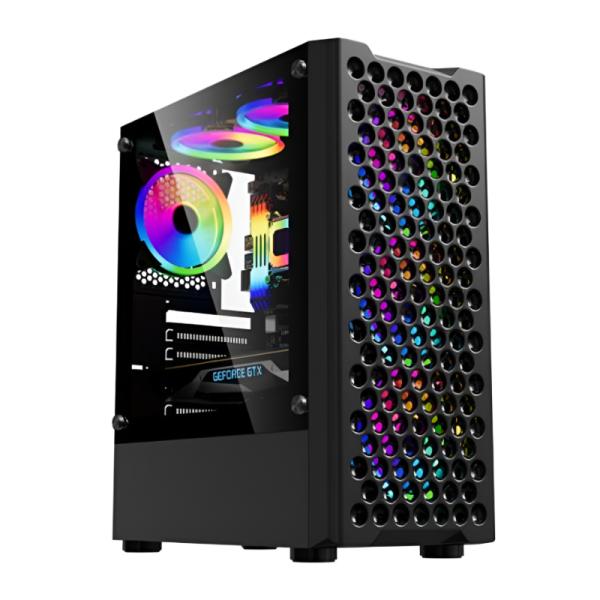 CASE GAMING  EAGLE WARRIOR CG06Z5RA001C FRONTAL MESH CON 3 ABANICOS FRONTALES ARGB VIDRIO TEMPERADO