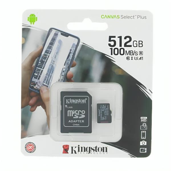 MEMORIA MICRO SD 512GB KINGSTON CANVAS SELECT PLUS 100R A UHS-I 100/85 MB/S SDCS2/512GB