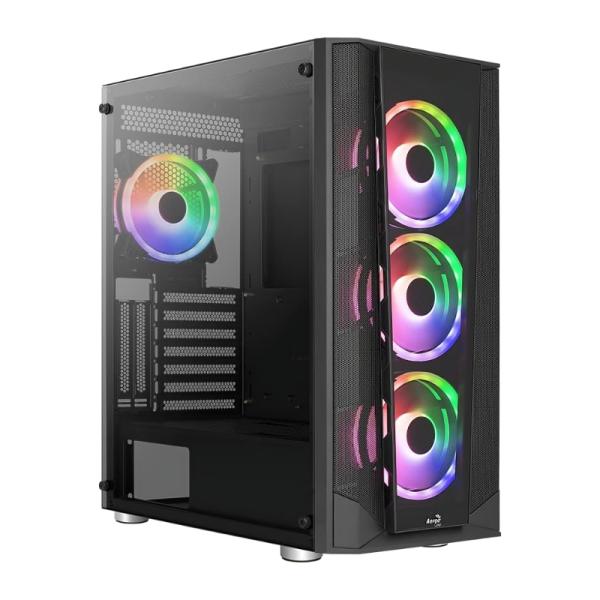 CASE GAMING RGB AEROCOOL TERN MINI MINI TOWER VENTILADORES 4 DE 120MM CON VIDRIO LATERAL Y MALLA FRONTAL TERN MINI-G-BK-V1 ACCS-ES04043.11