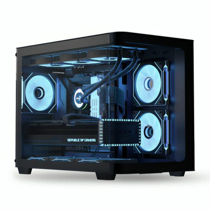 CASE GAMING RGB AEROCOOL P300C MINI TOWER VENTILADORES 3 DE 120MM CON VIDRIO LATERAL Y FRONTAL P300C-G-BK-V1