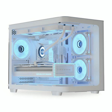 CASE GAMING RGB AEROCOOL P300C MINI TOWER VENTILADORES 3 DE 120MM CON VIDRIO LATERAL Y FRONTAL P300C-G-WT-V1