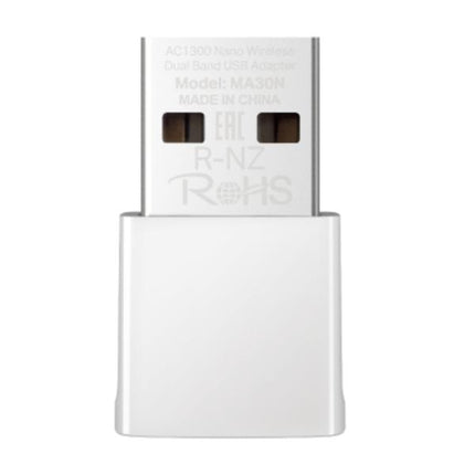 ADAPTADOR DE RED MERCUSYS MA30N(US) DUAL BAND USB 2.0  867 MBPS (5 GHz) + 400 MBPS (2,4 GHz)