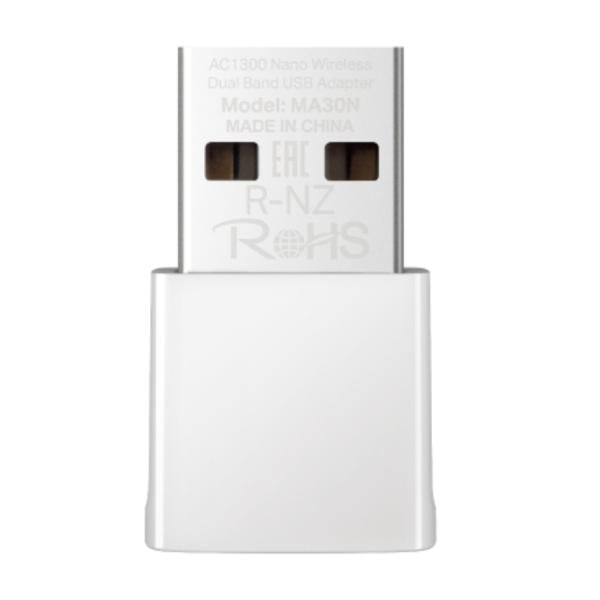 ADAPTADOR DE RED MERCUSYS MA30N(US) DUAL BAND USB 2.0  867 MBPS (5 GHz) + 400 MBPS (2,4 GHz)