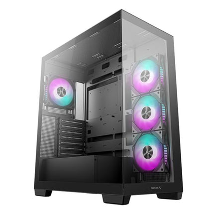 CASE  DEEPCOOL CG580 AF TORRE MEDIA PLASTICO Y ACERO 3 ABANICOS LATERALES Y 1 ABANICO TRASERO R-CG580-BKADA4-G-1