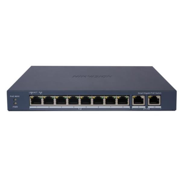 SWITCH HIKVISION DS-3E1510P-EI(O-STD)V2 (E) 8 PUERTOS GIGABIT POE Y 2 PUERTOS RJ45 20 GBPS ADMINISTRABLE 301802995