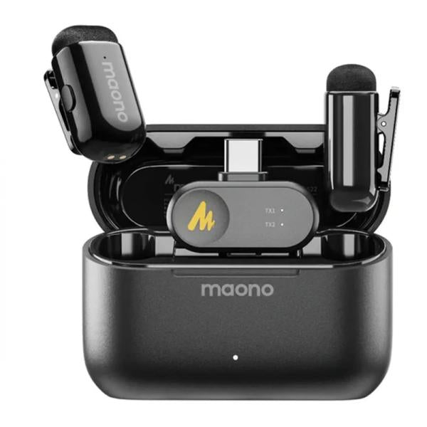 MICROFONO MAONO WM622 PC2 INALAMBRICO CON RECEPTOR USB-C CON REDUCCION DE RUIDO NEGRO