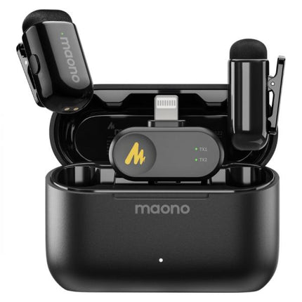 MICROFONO MAONO WM622 PB2 INALAMBRICO CON RECEPTOR LIGHTNING CON REDUCCION DE RUIDO NEGRO