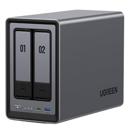 ENCAPSULADOR NAS DE ESCRITORIO UGREEN DXP2800 2 BAHÍAS INTEL N100 8GB 2.5GBE / HDMI / M.2 NVME / 4K SIN DISCO
