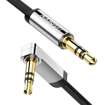 CABLE UGREEN AV119 3.5MM MACHO RECTO A MACHO ÁNGULO PLANO 1M 10597