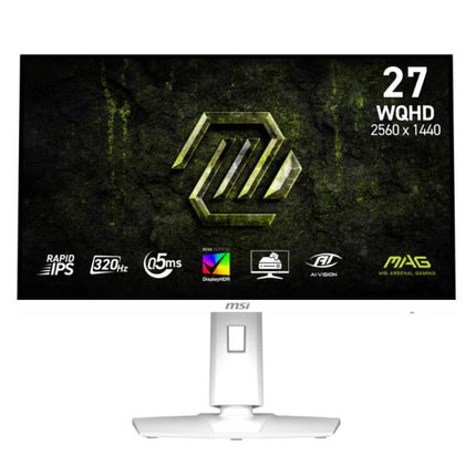 MONITOR GAMING MSI MAG 274QRFW X32 27 PULG PLANA WQHD 2560X1440 320HZ RAPID IPS G-SYNC 9S6-3CE49H-036 BLANCO