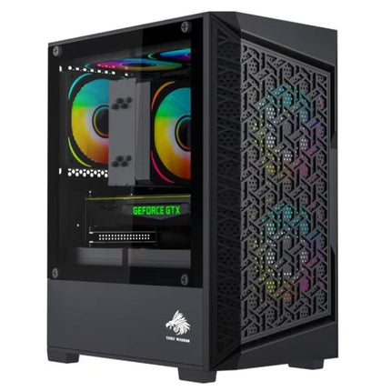 CASE EAGLE WARRIOR CG09J2RA001C MINI TOWER SIN VENTILACIÓN INCLUIDA CON PANEL LATERAL NEGRO