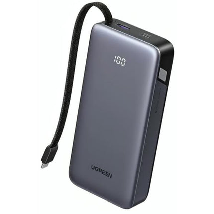 POWER BANK UGREEN PB550 NEXODE 20000MAH CABLE USB-C INTEGRADO CARGA RÁPIDA 67W 85166B GRIS