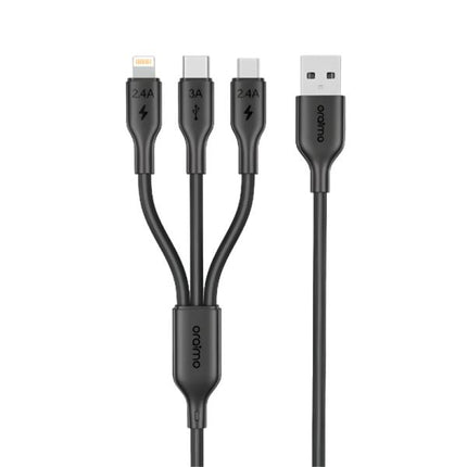 CABLE USB-A A USB-C/LIGHTNING/MICRO-USB ORAIMO DURALINE 4 480 MBPS 1.2 M OCD-118MCL NEGRO