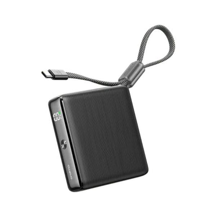 POWER BANK ORAIMO POGRAPHITE OPB-7103C 10000 MAH CARGA RÁPIDA BIDIRECCIONAL DE 22.5 W CABLE USB-C INTEGRADO Y CARGA DE 3 DISPOSITIVOS NEGRO