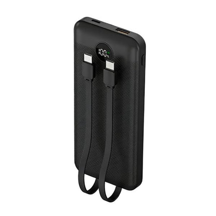 POWER BANK NOVA PB-911 10000MAH PD 22.5W/2 USB-A/USB-C/CABLES USB-C Y LIGHTNING NEGRO
