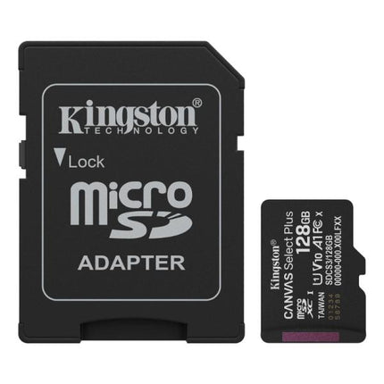 MEMORIA MICRO SD 128GB KINGSTON CANVAS SELECT PLUS GEN3 CLASE 10 UHS-I U1 V10 A1 150 MB/S DISPOSITIVOS ANDROID Y CAMARAS SDCS3/128GB
