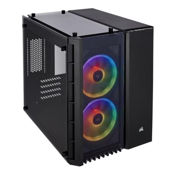 CASE GAMING RGB CORSAIR CRYSTAL SERIES 280X MINI TOWER VENTILADORES 2 DE 120MM CON VIDRIO LATERAL Y MALLA FRONTAL CC-9011135-WW