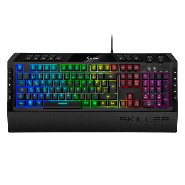 TECLADO GAMING RGB SHARKOON SKILLER SGK5 MEMBRANA ALÁMBRICO USB INGLÉS 4044951020485